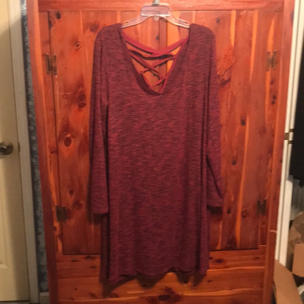 NWOT Women’s maroon and black woven tunic/dress